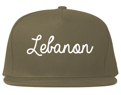 Lebanon Indiana IN Script Mens Snapback Hat Grey