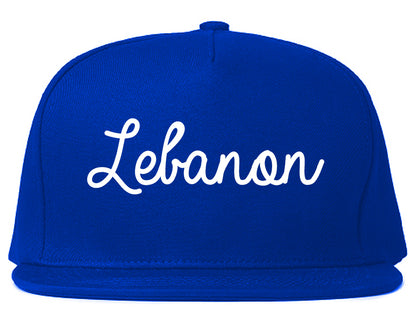 Lebanon Indiana IN Script Mens Snapback Hat Royal Blue