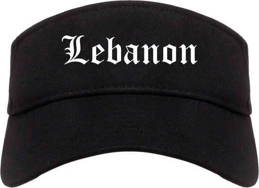 Lebanon Indiana IN Old English Mens Visor Cap Hat Black