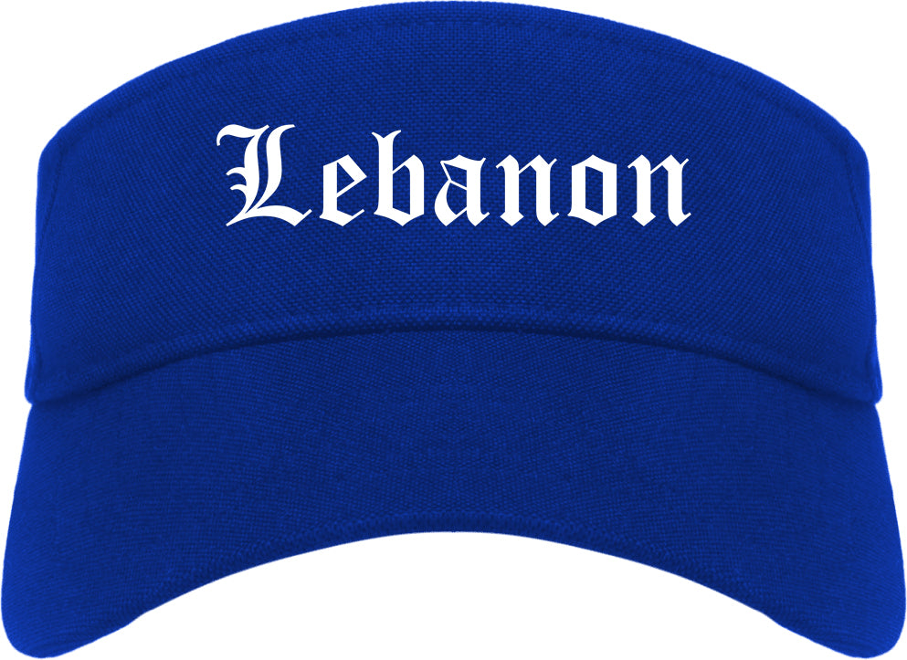 Lebanon Indiana IN Old English Mens Visor Cap Hat Royal Blue