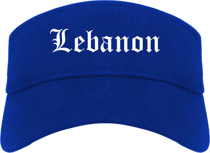 Lebanon Indiana IN Old English Mens Visor Cap Hat Royal Blue