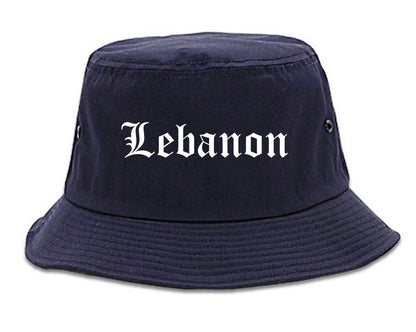 Lebanon Kentucky KY Old English Mens Bucket Hat Navy Blue