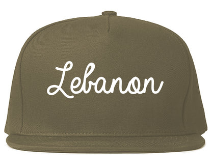 Lebanon Kentucky KY Script Mens Snapback Hat Grey