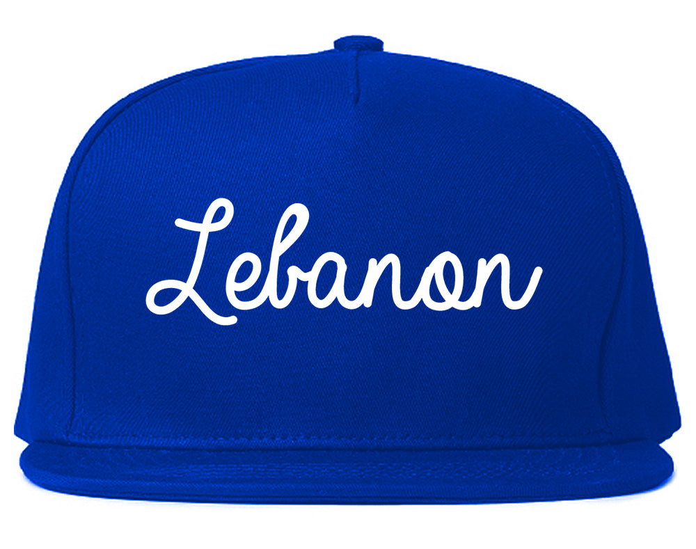 Lebanon Missouri MO Script Mens Snapback Hat Royal Blue