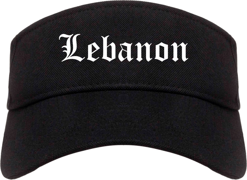 Lebanon Missouri MO Old English Mens Visor Cap Hat Black