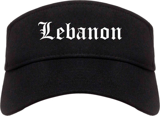 Lebanon Missouri MO Old English Mens Visor Cap Hat Black