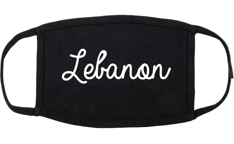 Lebanon New Hampshire NH Script Cotton Face Mask Black