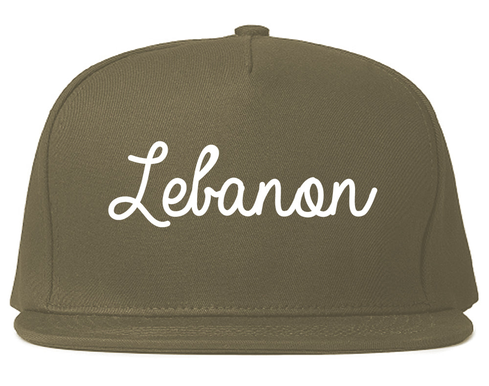 Lebanon New Hampshire NH Script Mens Snapback Hat Grey