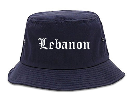 Lebanon Ohio OH Old English Mens Bucket Hat Navy Blue