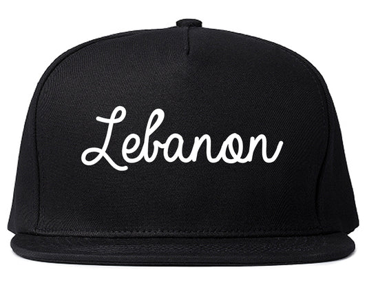 Lebanon Ohio OH Script Mens Snapback Hat Black