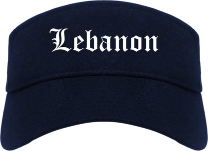 Lebanon Ohio OH Old English Mens Visor Cap Hat Navy Blue
