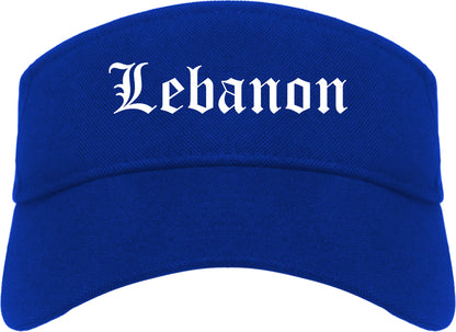 Lebanon Ohio OH Old English Mens Visor Cap Hat Royal Blue