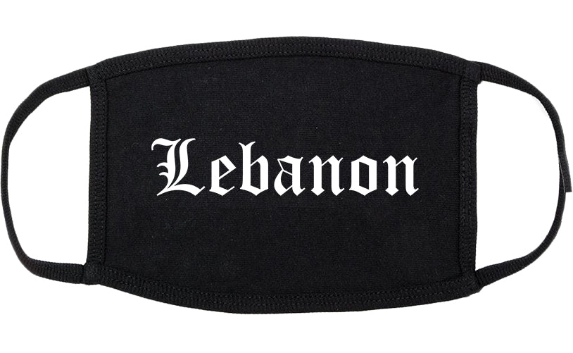 Lebanon Oregon OR Old English Cotton Face Mask Black