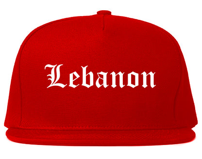 Lebanon Oregon OR Old English Mens Snapback Hat Red