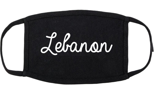 Lebanon Oregon OR Script Cotton Face Mask Black
