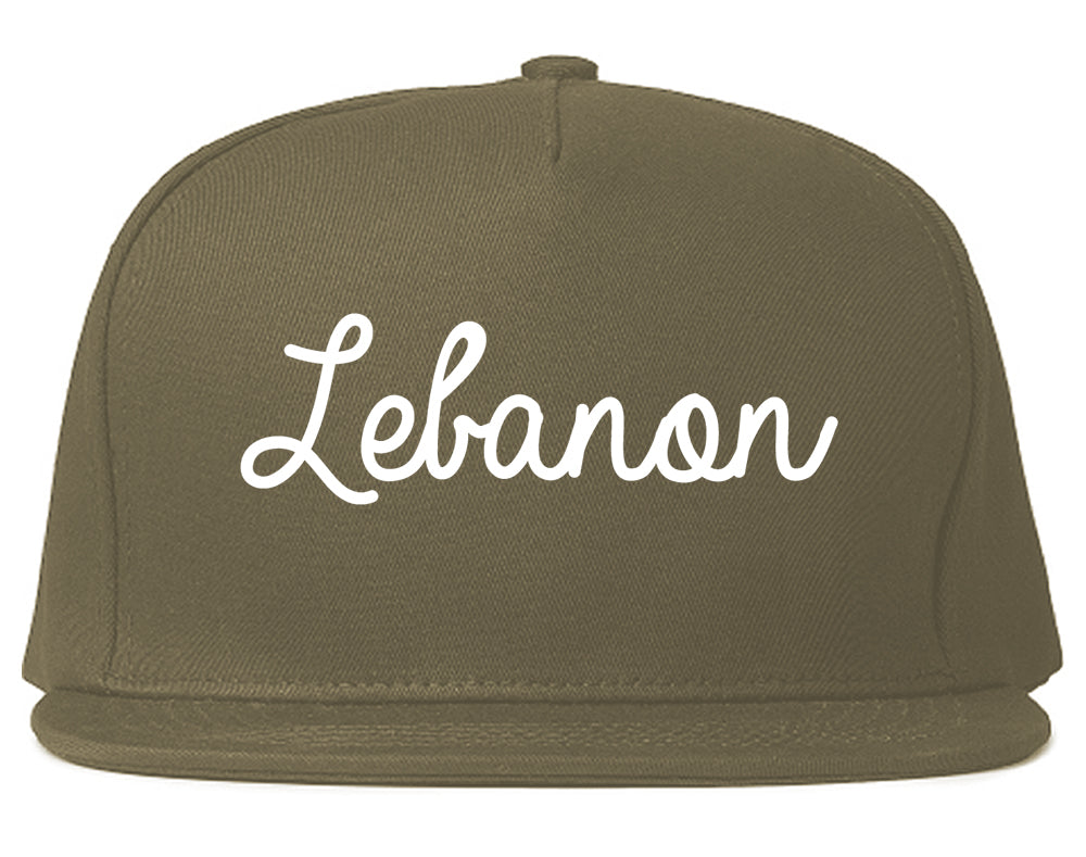 Lebanon Oregon OR Script Mens Snapback Hat Grey