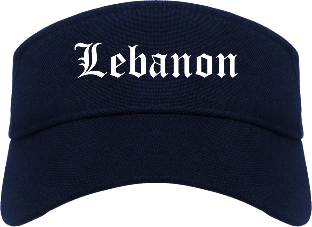 Lebanon Pennsylvania PA Old English Mens Visor Cap Hat Navy Blue