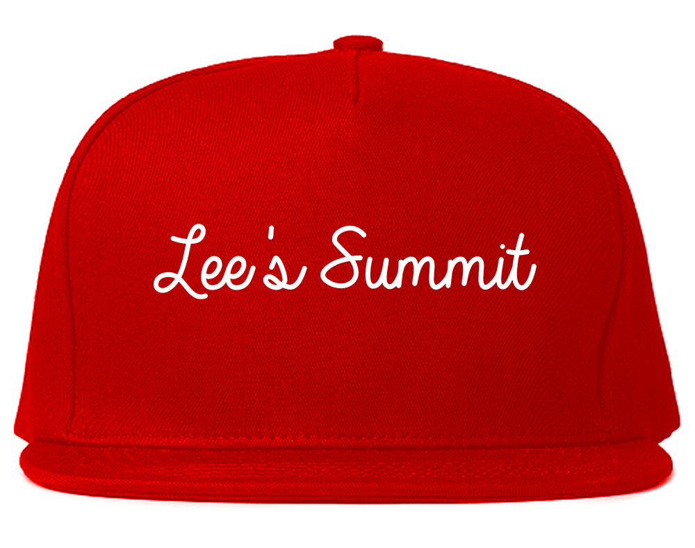 Lee's Summit Missouri MO Script Mens Snapback Hat Red