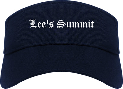 Lee's Summit Missouri MO Old English Mens Visor Cap Hat Navy Blue