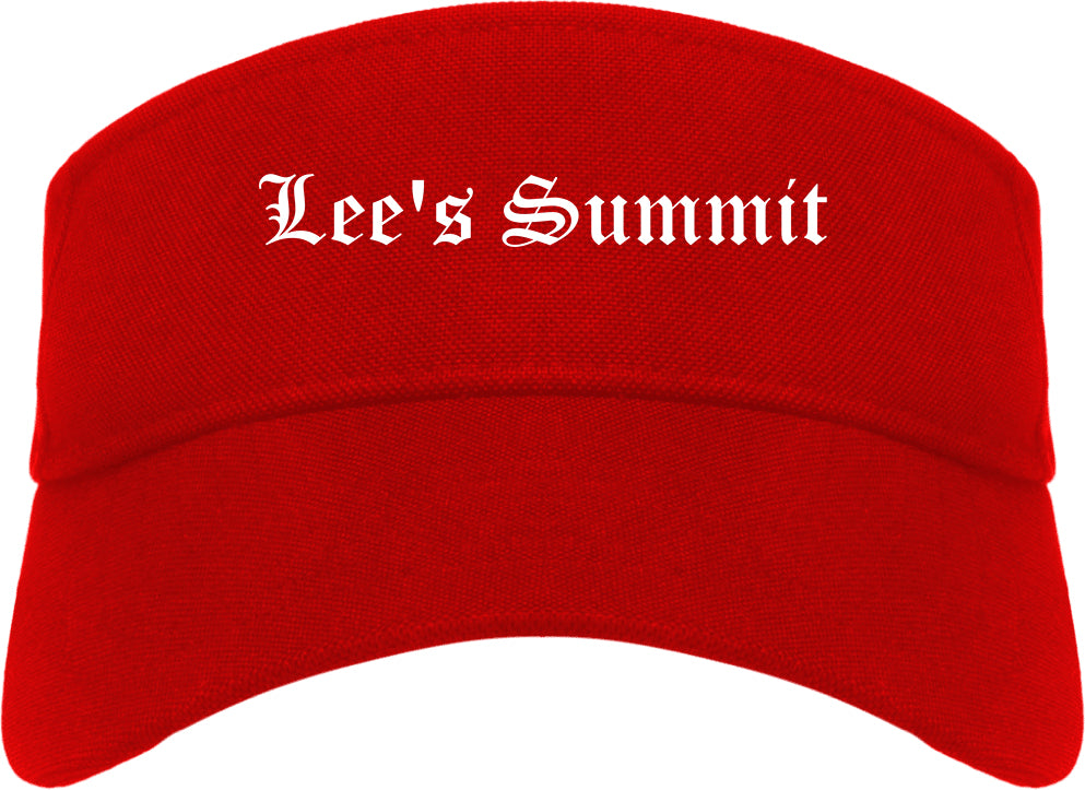 Lee's Summit Missouri MO Old English Mens Visor Cap Hat Red