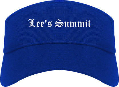 Lee's Summit Missouri MO Old English Mens Visor Cap Hat Royal Blue