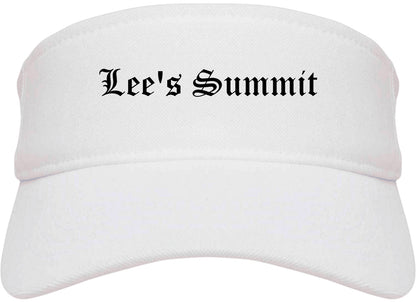 Lee's Summit Missouri MO Old English Mens Visor Cap Hat White