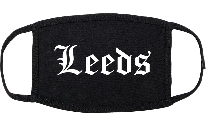Leeds Alabama AL Old English Cotton Face Mask Black