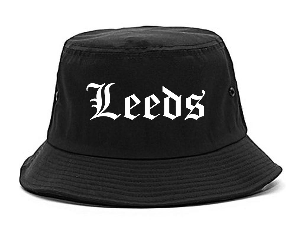Leeds Alabama AL Old English Mens Bucket Hat Black
