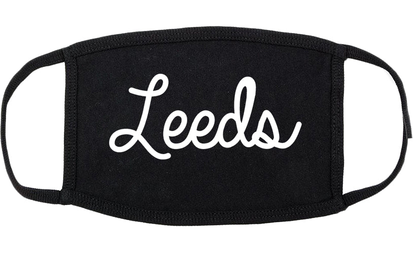 Leeds Alabama AL Script Cotton Face Mask Black