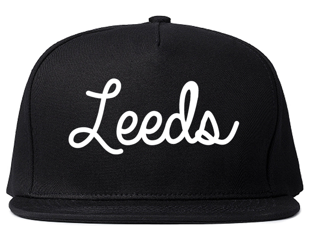 Leeds Alabama AL Script Mens Snapback Hat Black