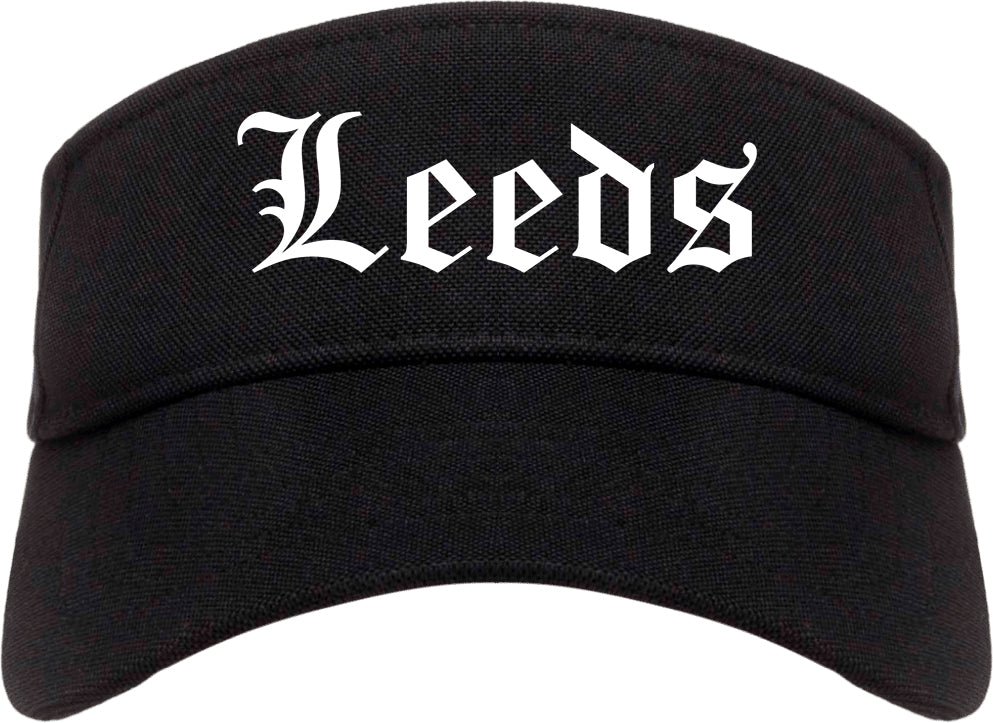 Leeds Alabama AL Old English Mens Visor Cap Hat Black