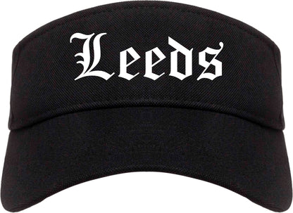 Leeds Alabama AL Old English Mens Visor Cap Hat Black