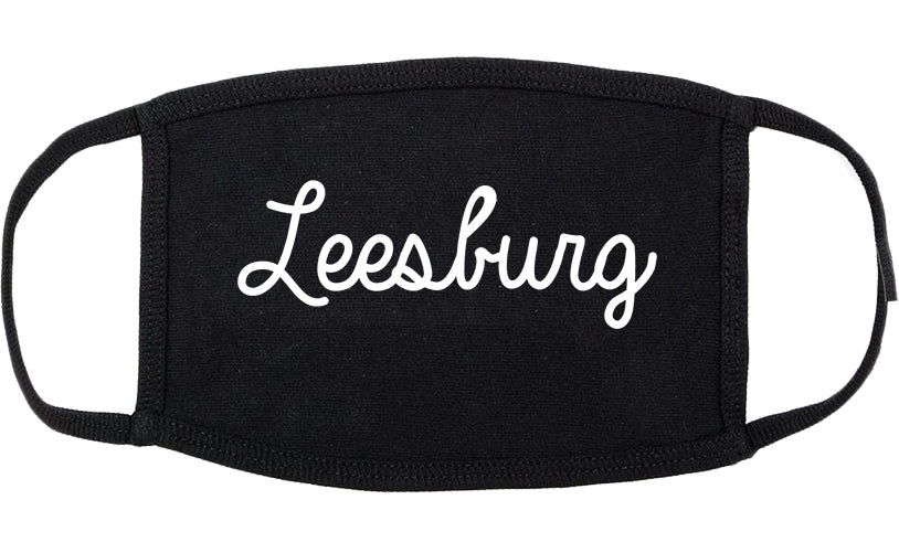 Leesburg Florida FL Script Cotton Face Mask Black