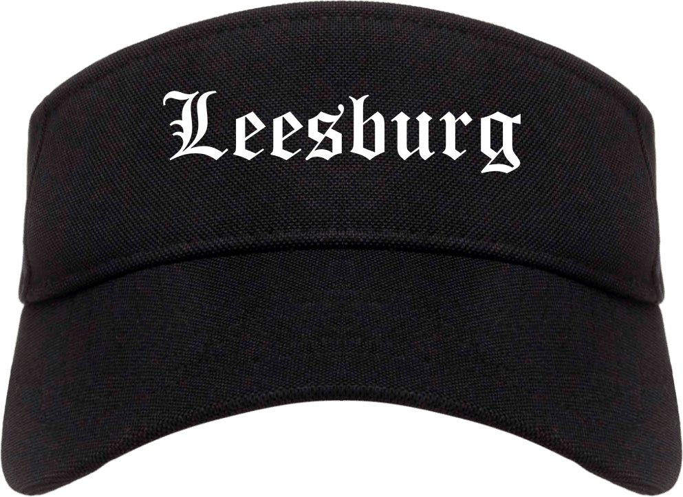 Leesburg Florida FL Old English Mens Visor Cap Hat Black