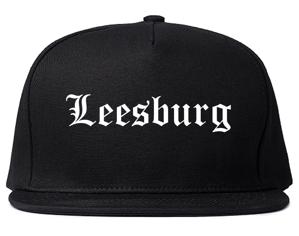 Leesburg Virginia VA Old English Mens Snapback Hat Black
