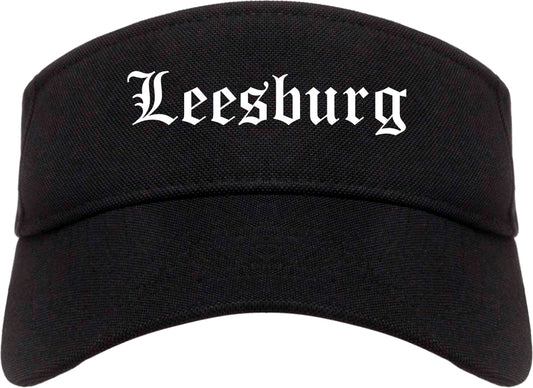 Leesburg Virginia VA Old English Mens Visor Cap Hat Black