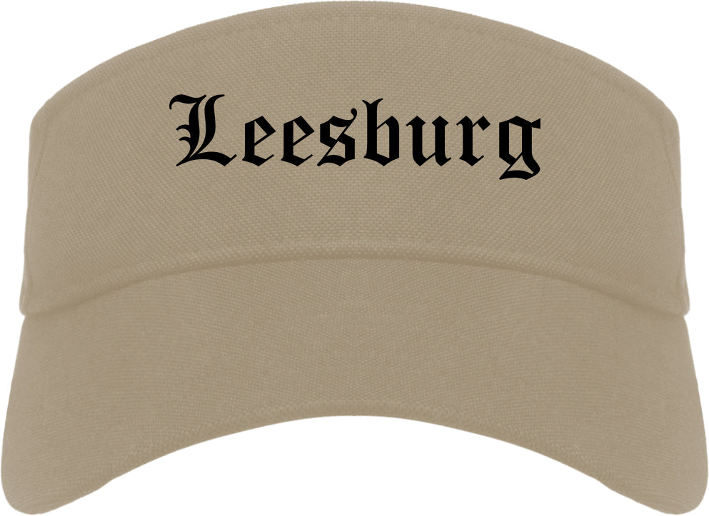 Leesburg Virginia VA Old English Mens Visor Cap Hat Khaki