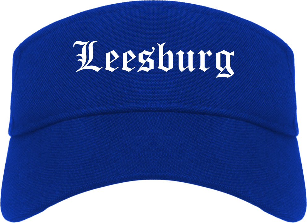 Leesburg Virginia VA Old English Mens Visor Cap Hat Royal Blue