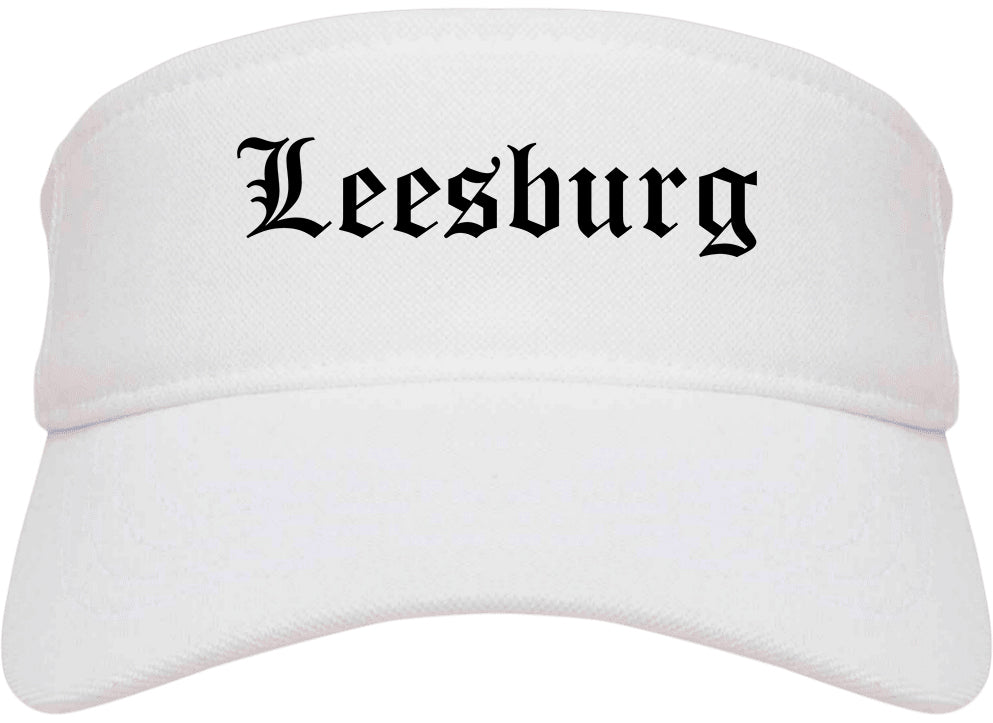 Leesburg Virginia VA Old English Mens Visor Cap Hat White