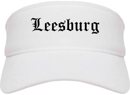 Leesburg Virginia VA Old English Mens Visor Cap Hat White