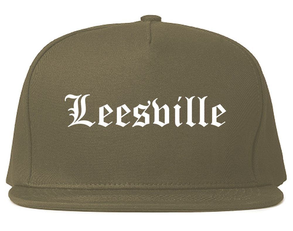 Leesville Louisiana LA Old English Mens Snapback Hat Grey