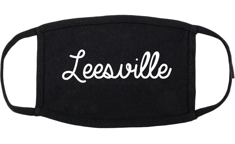 Leesville Louisiana LA Script Cotton Face Mask Black