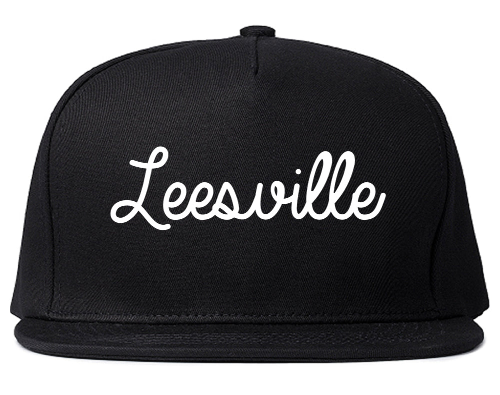 Leesville Louisiana LA Script Mens Snapback Hat Black