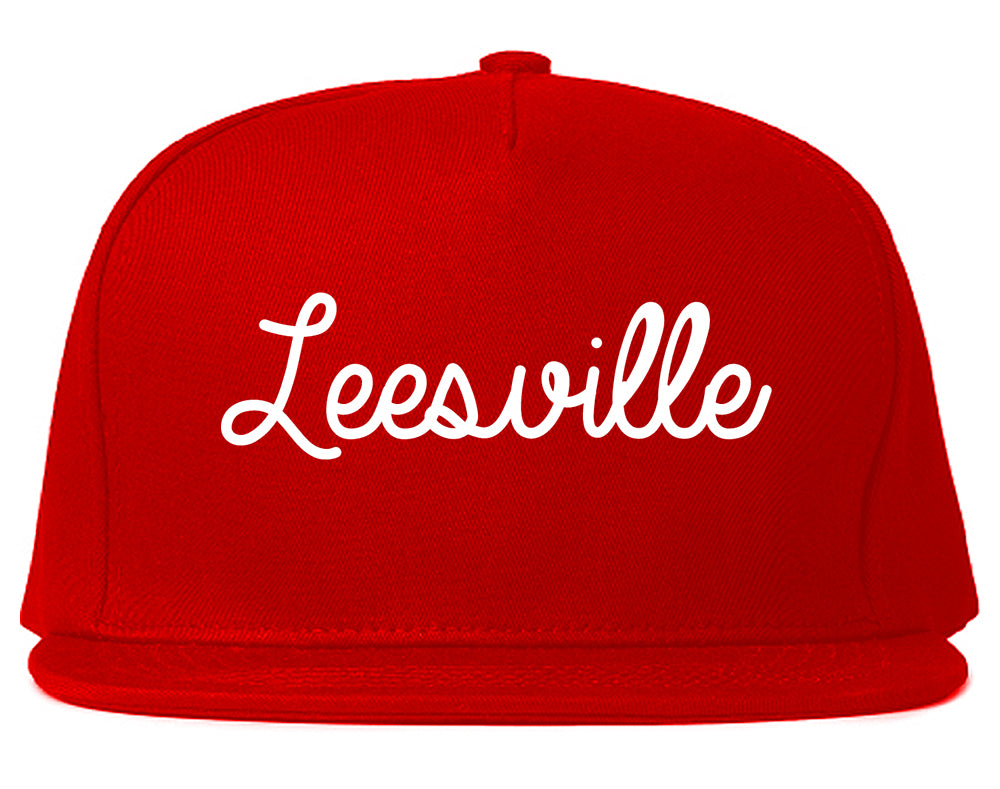 Leesville Louisiana LA Script Mens Snapback Hat Red
