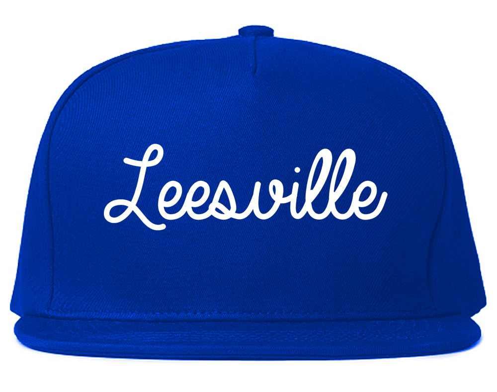 Leesville Louisiana LA Script Mens Snapback Hat Royal Blue