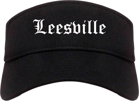 Leesville Louisiana LA Old English Mens Visor Cap Hat Black