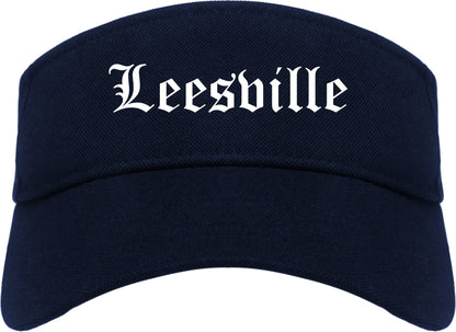 Leesville Louisiana LA Old English Mens Visor Cap Hat Navy Blue