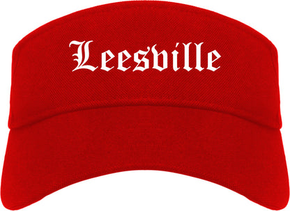 Leesville Louisiana LA Old English Mens Visor Cap Hat Red