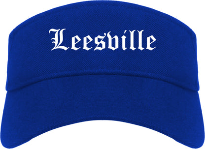 Leesville Louisiana LA Old English Mens Visor Cap Hat Royal Blue