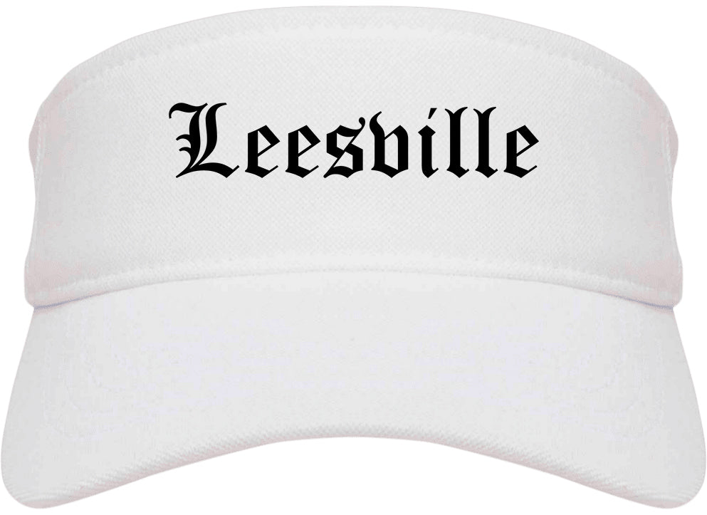 Leesville Louisiana LA Old English Mens Visor Cap Hat White